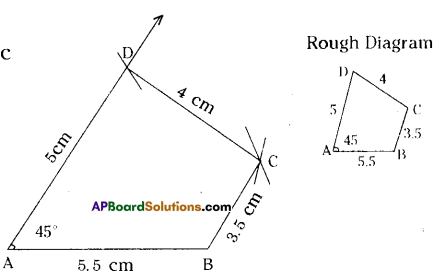 AP Board 8th Class Maths Solutions Chapter 3 Construction of Quadrilaterals Ex 3.1 1