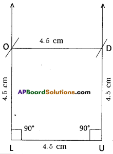 AP Board 8th Class Maths Solutions Chapter 3 Construction of Quadrilaterals Ex 3.1 9