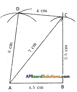 AP Board 8th Class Maths Solutions Chapter 3 Construction of Quadrilaterals Ex 3.2 1