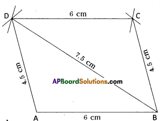 AP Board 8th Class Maths Solutions Chapter 3 Construction of Quadrilaterals Ex 3.2 4