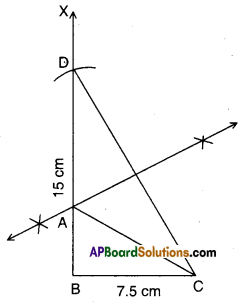 AP Board 9th Class Maths Solutions Chapter 13 Geometrical Constructions Ex 13.2 4