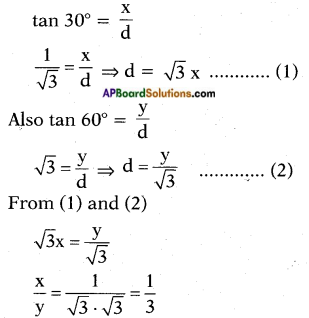AP SSC 10th Class Maths Solutions Chapter 12 Applications of Trigonometry Optional Exercise 4