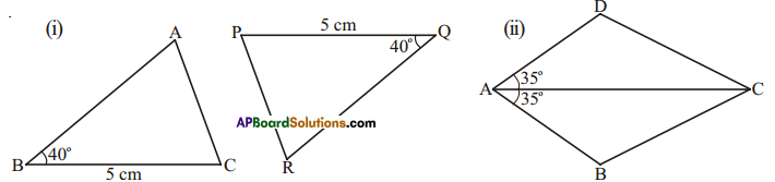 AP Board 7th Class Maths Solutions Chapter 8 Congruency of Triangles Ex 2 7