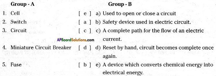 AP Board 7th Class Science Solutions Chapter 7 Electricity - Current and Its Effect 10