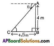 AP 10th Class Maths Bits Chapter 12 Applications of Trigonometry with Answers 8