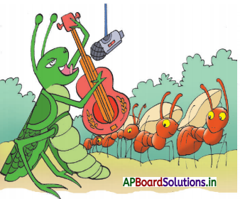 AP Board 3rd Class English Solutions 7th Lesson The Lazy Grasshopper 2