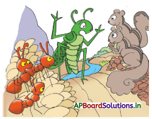 AP Board 3rd Class English Solutions 7th Lesson The Lazy Grasshopper 5