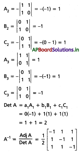 AP Inter 1st Year Maths 1A Solutions Chapter 3 మాత్రికలు Ex 3(e) II Q1.1