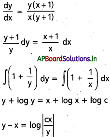 AP Inter 2nd Year Maths 2B Solutions Chapter 8 అవకలన సమీకరణాలు Ex 8(b) 4