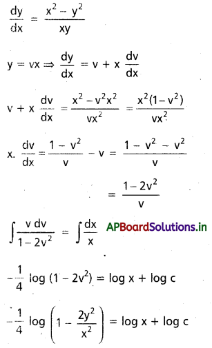 AP Inter 2nd Year Maths 2B Solutions Chapter 8 అవకలన సమీకరణాలు Ex 8(c) 11