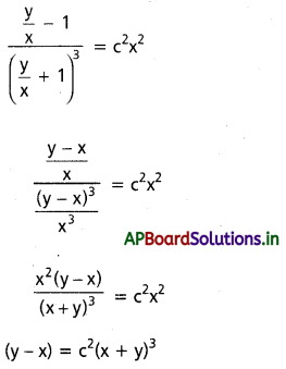 AP Inter 2nd Year Maths 2B Solutions Chapter 8 అవకలన సమీకరణాలు Ex 8(c) 19
