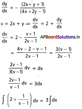 AP Inter 2nd Year Maths 2B Solutions Chapter 8 అవకలన సమీకరణాలు Ex 8(d) 3