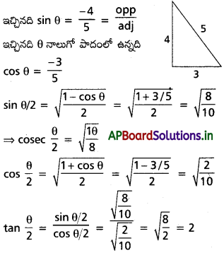 AP Inter 1st Year Maths 1A Solutions Chapter 6 త్రికోణమితీయ నిష్పత్తులు, పరివర్తనలు Ex 6(d) II Q2(ii)