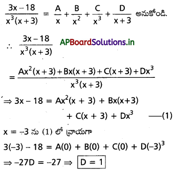 AP Inter 2nd Year Maths 2A Important Questions Chapter 7 పాక్షిక భిన్నాలు 8