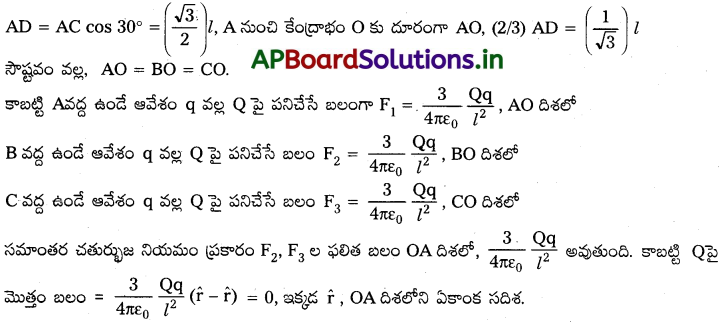 AP Inter 2nd Year Physics Study Material Chapter 4 విద్యుత్ ఆవేశాలు, క్షేత్రాలు 87