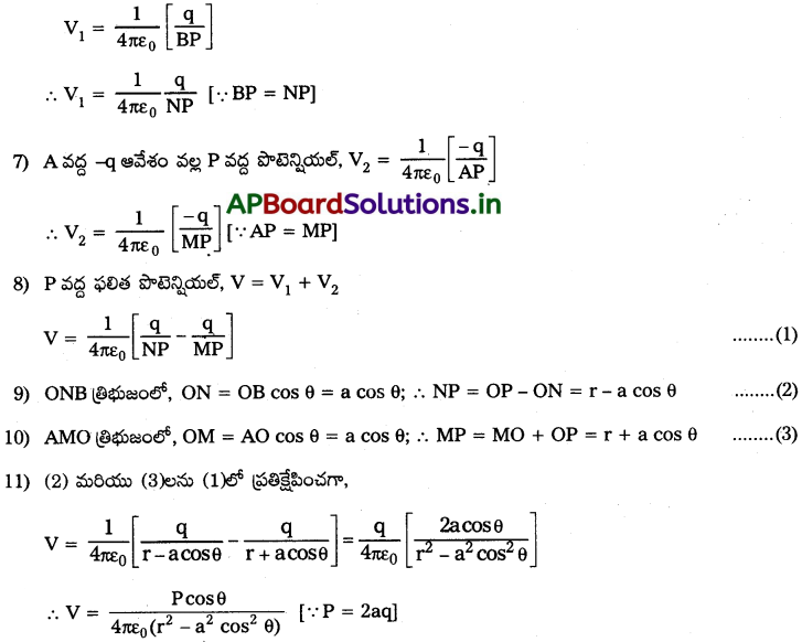 AP Inter 2nd Year Physics Study Material Chapter 5 స్థిర విద్యుత్ పోటెన్షియల్ – కెపాసిటెన్స్ 13