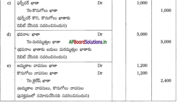 AP Inter 1st Year Accountancy Study Material Chapter 11 తప్పుల సవరణ 2