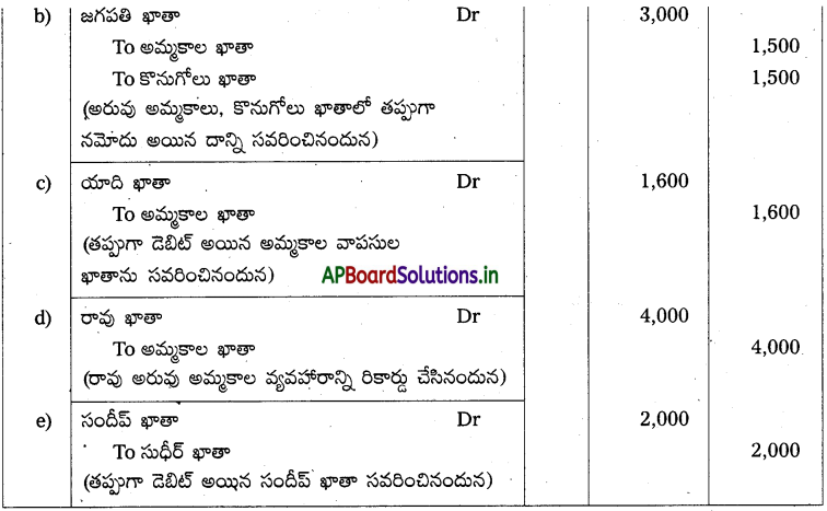 AP Inter 1st Year Accountancy Study Material Chapter 11 తప్పుల సవరణ 25