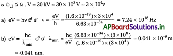 AP Inter 2nd Year Physics Study Material Chapter 12 వికిరణం, ద్రవ్యాల ద్వంద్వ స్వభావం 15