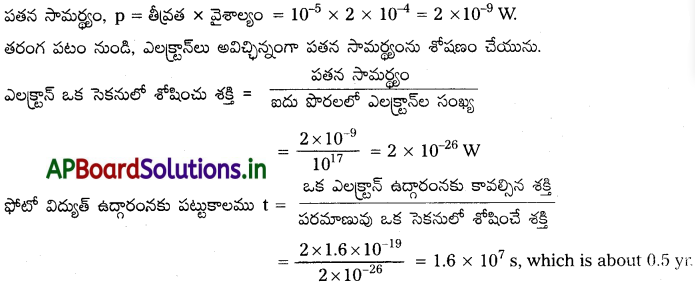AP Inter 2nd Year Physics Study Material Chapter 12 వికిరణం, ద్రవ్యాల ద్వంద్వ స్వభావం 46